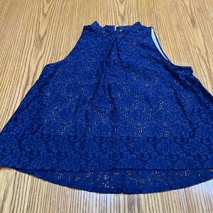 love Fire Royal Blue Lace Top, size S with insider taupe lining. So very pretty!